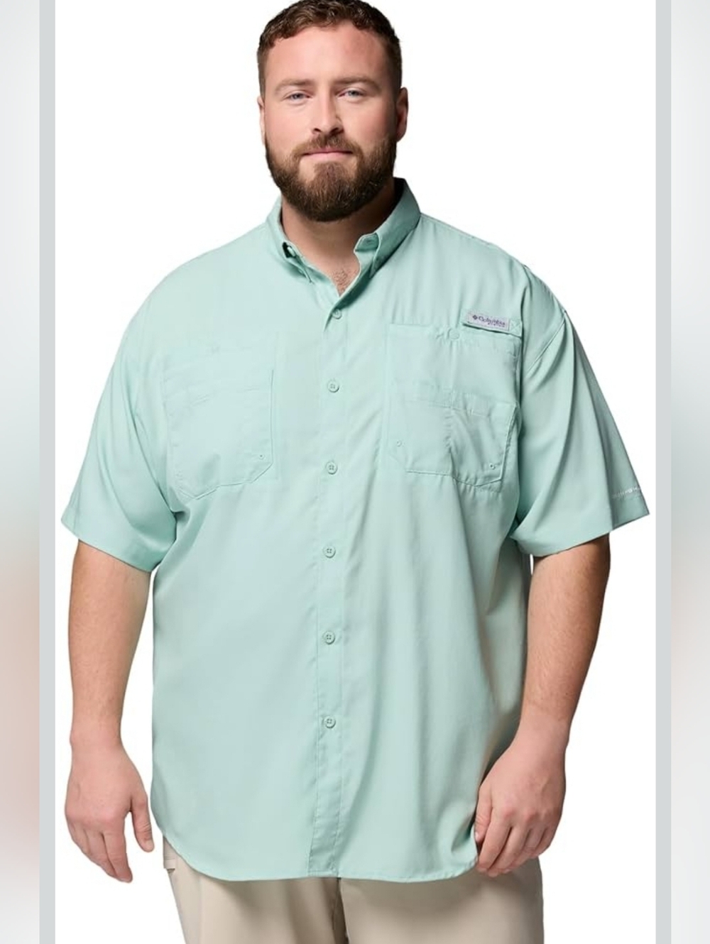 Columbia PFG Tamiami Shirt Mens 3XLT Teal Omni-Shade Fishing Vented Short Sleeve